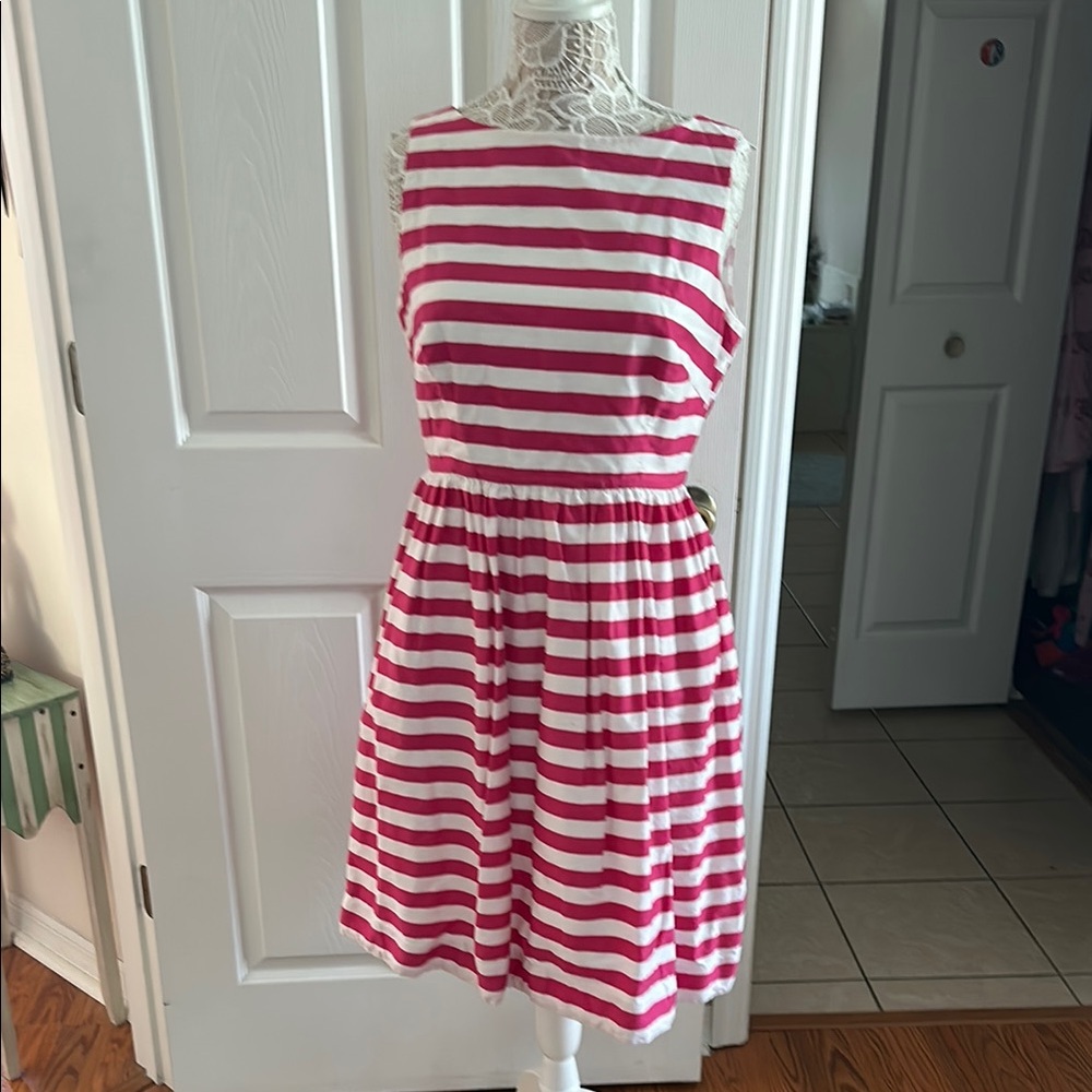 Lilly Pulitzer Pink and White Striped Midi Dress